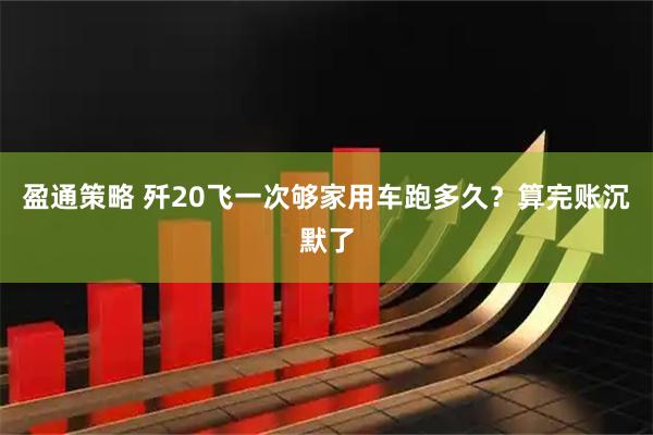 盈通策略 歼20飞一次够家用车跑多久？算完账沉默了